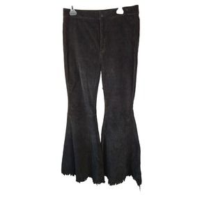 We The Free Pants Womens 32 Corduroy Black Flare Raw Hem
